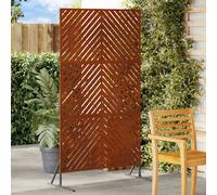 vidaXL Barriera da Giardino in Acciaio Corten a Linee Diagonali Marrone Rustico, Rettangolare 100 x 50 x 180 cm. Design Moderno e Minimalista, Perfetta per Rendersi Spazi Sicuri nel Giardino o sulla