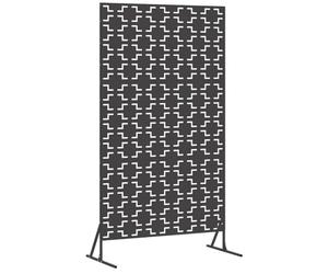 vidaXL Schermo per Privacy 100 x 50 x 180 cm Acciaio Nero | Costruito in metallo resistente che dura nel tempo, Stile incrociato che si fa notare, Va bene sia dentro che fuori
