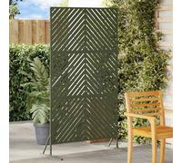 vidaXL Schermo per Privacy Oliva 100 x 50 x 180 cm Acciaio, Schermo per giardino moderno, divisorio rettangolare, pannello estetico per privacy all'aperto