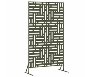 vidaXL Schermo per Privacy 100 x 50 x 180 cm Acciaio Verde Oliva | Design in metallo resistente e super durevole, Motivo a griglia trendy, Perfetto per tutte le vibrazioni outdoor di oggi