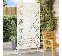 vidaXL Pannello Metallico da Esterno Bianco con Design a Petali | Grande, Stile Moderno, Struttura Resistente, Perfetto per Giardini e Barriere di Privacy in Terrazza o Cortile Rettangolare
