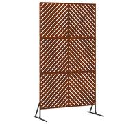 vidaXL Barriera da Giardino in Acciaio Corten a Linee Diagonali Marrone Rustico, Rettangolare 100 x 50 x 180 cm. Design Moderno e Minimalista, Perfetta per Rendersi Spazi Sicuri nel Giardino o sulla