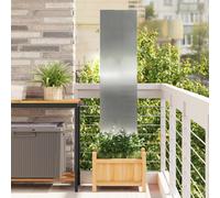 vidaXL Rete frangivista da giardino, colore argento, 32 x 140 cm, in acciaio zincato, per giardino e terrazza, inserti decorativi alla moda, divisorio per esterni, divisorio stretto, pannello