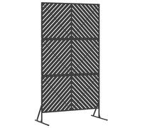 vidaXL Schermo per Privacy Nero 100 x 50 x 180 cm Acciaio, Schermo per giardino e terrazzo, divisore per esterni, pannello in acciaio rettangolare, partition per patio
