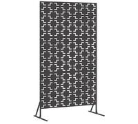 vidaXL Schermo per Privacy Nero 100 x 50 x 180 cm Acciaio, Schermo per giardino moderno, divisorio rettangolare, pannello estetico per privacy all'aperto