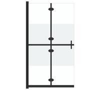 vidaXL Schermo pieghevole per doccia walk-in Vetro semi-opaco ESG 80x190 cm