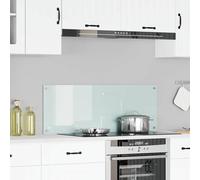 vidaXL Schienale Cucina Bianco 110x40x0,6 cm Vetro Temperato