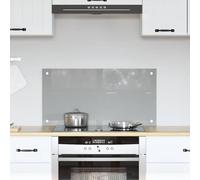 vidaXL Backsplash Cucina Moderno Grigio Chiaro 80 X 40 cm Resistente al Calore Vetro Temperato Facile Installazione Uso Interno Durevole Rivestimento Pareti Rettangolare