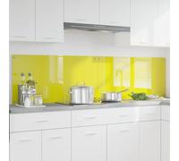 vidaXL Schienale da cucina 2 pcs Giallo 100 x 50 cm vetro temperato