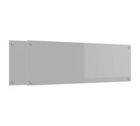 vidaXL Schienale da cucina 2 pcs Grigio chiaro 120 x 40 cm, Parapetto in vetro moderno e resistente per cucina, schermatura anti-calore, design elegante, facile da installare