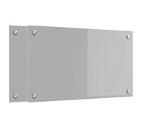 vidaXL Schienale da cucina 2 pcs Grigio chiaro 70 x 40 cm, Parapetto in vetro moderno e resistente per cucina, schermatura anti-calore, design elegante, facile da installare
