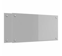 vidaXL Schienale da cucina 2 pcs Grigio chiaro 80 x 40 cm, Parapetto in vetro moderno e resistente per cucina, schermatura anti-calore, design elegante, facile da installare