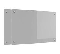 vidaXL Schienale da Cucina 2 PCS Grigio Chiaro 80 x 50 cm, Parapetto in Vetro Moderno e Resistente per Cucina, schermatura Anti-Calore, Design Elegante, Facile da installare