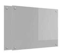 vidaXL Schienale da cucina 2 pcs Grigio chiaro 80 x 60 cm, Parapetto in vetro moderno e resistente per cucina, schermatura anti-calore, design elegante, facile da installare