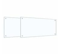 vidaXL Schienale da cucina 2 pcs Trasparente 90 x 40 cm, Parapetto in vetro moderno e resistente per cucina, schermatura anti-calore, design elegante, facile da installare