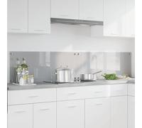vidaXL Schienale da cucina 2 pz Grigio chiaro 100 x 40 cm
