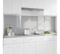 vidaXL Schienale da cucina 2 pz Grigio chiaro 100 x 60 cm
