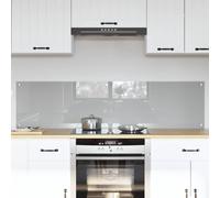 vidaXL Schienale da cucina 2 pcs Grigio chiaro 80 x 40 cm, Parapetto in vetro moderno e resistente per cucina, schermatura anti-calore, design elegante, facile da installare