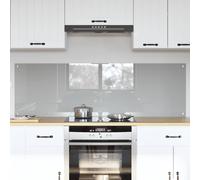 vidaXL Schienale da cucina 2 pcs Grigio chiaro 80 x 50 cm, Parapetto in vetro moderno e resistente per cucina, schermatura anti-calore, design elegante, facile da installare