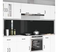 vidaXL Schienale da cucina 2 pz Nero 120 x 60 cm vetro temperato