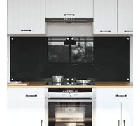 vidaXL Schienale da cucina 2 pz Nero 80 x 60 cm vetro temperato