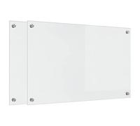 vidaXL Schienale da cucina 2 pz Trasparente 80 x 50 cm vetro temperato