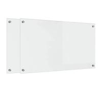 vidaXL Schienale da cucina 2 pz Trasparente 90 x 50 cm vetro temperato