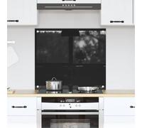vidaXL Schienale da cucina Nero 70 x 60 cm vetro temperato