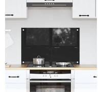 vidaXL Schienale da cucina Nero 80 x 50 cm vetro temperato