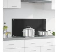 vidaXL Schienale da cucina Nero 90 x 40 cm vetro temperato