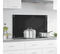 vidaXL Schienale da cucina Nero 90 x 50 cm vetro temperato