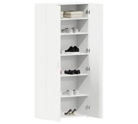 vidaXL Mobile per Scarpe Bianco 80x35.5x180 cm Legno Ingegnerizzato