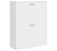 vidaXL Scarpiera con 2 Scomparti in Legno Bianco Salvaspazio Porta Scarpe