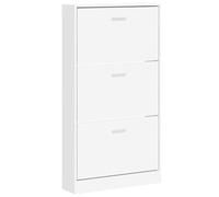 vidaXL Scarpiera 59x17x108 cm Bianca in Legno Multistrato