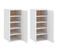 vidaXL Schoenenkasten 2 st 32x35x70 cm bewerkt hout wit