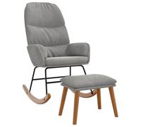 vidaXL Poltrona a Dondolo con Poggiapiedi Grigio chiaro in Velluto, sedia, sedia da salotto, sedia relax, sedia a sdraio, posti a sedere, sedia relax