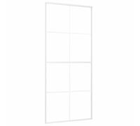 vidaXL Porta Scorrevole in Vetro ESG e Alluminio 90x205 cm Bianca
