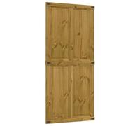 vidaXL Porta da fienile Corona marrone miele 100 x 210 cm in legno di pino massiccio, elegante porta scorrevole, design rustico, divisorio interno resistente, salvaspazio compatto per un facile