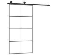 vidaXL Porta Scorrevole con Ferramenta 102,5x205cm Vetro ESG Alluminio