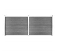 vidaXL Set Pannello di Recinzione in WPC 353x146 cm Grigio