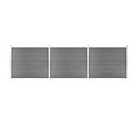 vidaXL Set Pannello di Recinzione in WPC 526x146 cm Grigio