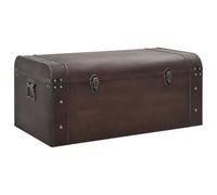 vidaXL Scrigno Tesoro Chiusure Marrone Scuro 79,5x39,5x39,5 Compensato, Scrigno del Tesoro in Legno, Baule del Tesoro, Contenitore Porta tesori