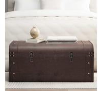 vidaXL Scrigno Tesoro Chiusure Marrone Scuro 90x50x39,5cm Compensato, Scrigno del Tesoro in Legno, Baule del Tesoro, Contenitore Porta tesori