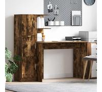 vidaXL Scrivania 2 pcs Rovere fumé