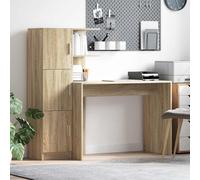vidaXL Scrivania con Spazio di Archiviazione 2 PCS Rovere Sonoma, Scrivania da Ufficio, Stile Moderno, Design Rettangolare, Spazio Efficiente, Mensole Compatte, Ergonomica e Stylish