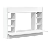 vidaXL Scrivania a Parete Bianca 105x48x75 cm in Legno Multistrato, scrivania a muro, scrivania pensile da parete, scrivania portaoggetti
