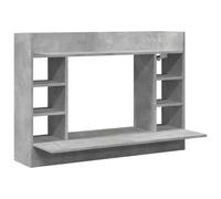 vidaXL Scrivania a Parete Grigio Cemento 105x48x75cm Legno Multistrato, scrivania a muro, scrivania pensile da parete, scrivania portaoggetti