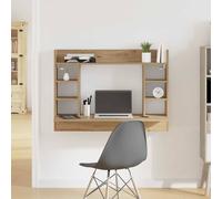 vidaXL Scrivania a Muro in Rovere Artigianale 105x48x75 cm in Legno Ingegnerizzato