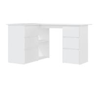 vidaXL Scrivania Ad Angolo Bianca 145x100x76 Cm In Legno Multistrato scrivania ufficio moderna economica - 8719883869568