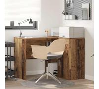 vidaXL Scrivania ad angolo con cassetto Legno vecchio 102 x 88 x 75 cm